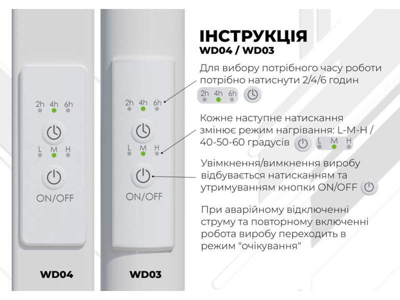 Інструкція до терморегулятора серії WD04 / WD03