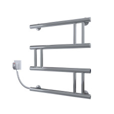 Electric heated towel rail Snake Lux 500х500 Deffi stainless steel (Chrome, EF16, Left connection)