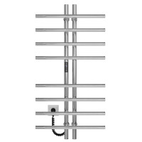 Electric heated towel rail Gray P8 60х1000 Deffi stainless steel (Chrome, JD03, Left connection)