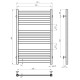 Wasserbeheizter Handtuchhalter Magnus P12 500х800 Deffi edelstahl (Chrom, Anschluss unten)