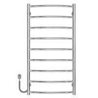 Electric heated towel rail Classic P9 500х1000 Deffi stainless steel (Chrome, EF16, Left connection)