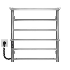 Electric heated towel rail Terma Plus P6 500х600 Deffi stainless steel (Chrome, JD03, Left connection)
