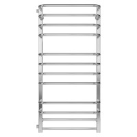 Water heated towel rail Lux P12 500х1100 Deffi stainless steel (Chrome, Side left connection)