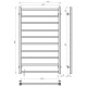 Wasserbeheizter Handtuchhalter Forest P10 600х1000 Deffi edelstahl (Chrom, Seitlicher linker Anschluss)