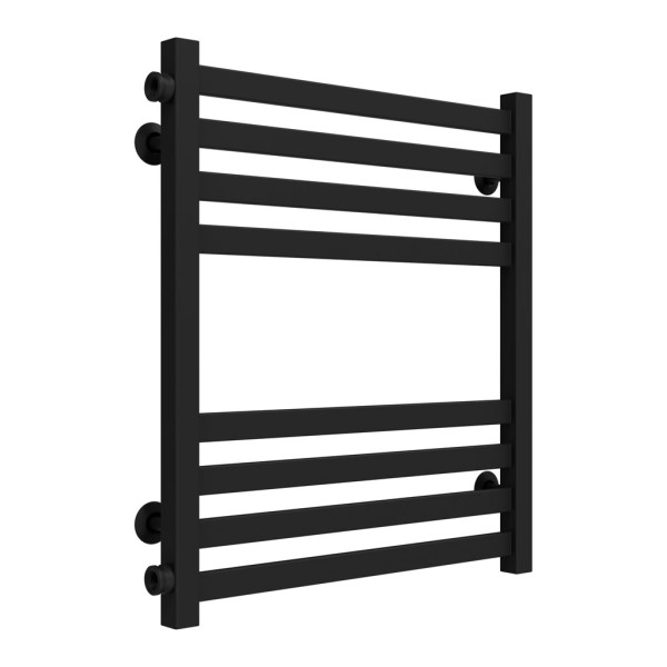 Buy water heated towel rail Magnus P8 500х600 Deffi stainless steel (Black, Side left connection)