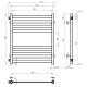 Buy water heated towel rail Magnus P8 500х600 Deffi stainless steel (Black, Side left connection)
