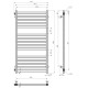 Buy water heated towel rail Magnus P15 500х1000 Deffi stainless steel (White, Side left connection)