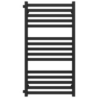 Water heated towel rail Magnus P15 500х1000 Deffi stainless steel (Black, Side left connection)