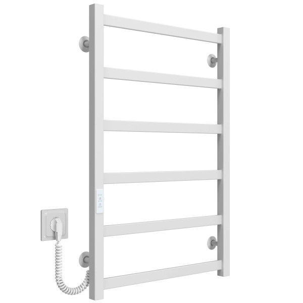 Elektrischer Handtuchwärmer Avast P6 500х800 Deffi farbiger Stahl (Weiss, WD04, Linker Anschluss)
