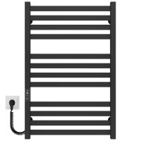 Electric heated towel rail Magnus P12 600х800 Deffi stainless steel (Black, JD04, Left connection)