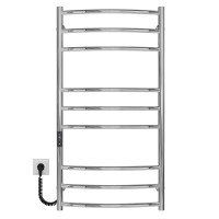 Electric heated towel rail Classic Elite P9 400х1000 Deffi stainless steel (Chrome, JD03, Left connection)