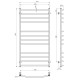 Buy Water heated towel rail Classic elit P12 600х1200 Deffi stainless steel (Chrome, Side left connection)