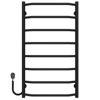 Elektrischer Handtuchwärmer Trapezium P8 500х900 Deffi edelstahl (Schwarz, EF16, Linker Anschluss)