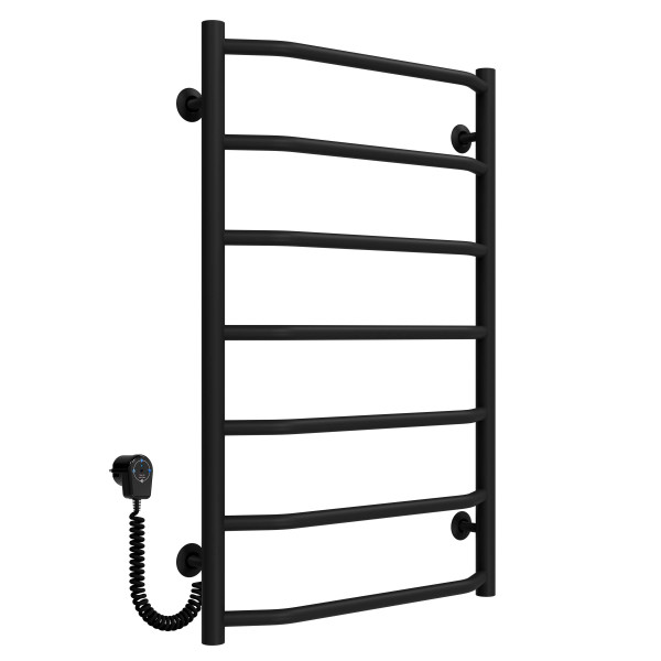 Buy electric heated towel rail Trapezium P7 500х800 Deffi stainless steel (Black, EF16, Left connection)