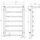 Buy Water heated towel rail Trapezoid with shelf P7 500х800 Deffi stainless steel (Chrome, Bottom connection)