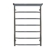 Water heated towel rail Trapezoid with shelf P7 500х800 Deffi stainless steel (Chrome, Bottom connection)