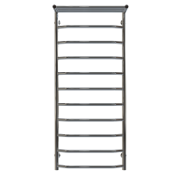 Water heated towel rail Trapezoid with shelf P11 500х1200 Deffi stainless steel (Chrome, Bottom connection)