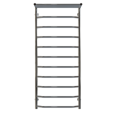 Water heated towel rail Trapezoid with shelf P11 500х1200 Deffi stainless steel (Chrome, Bottom connection)