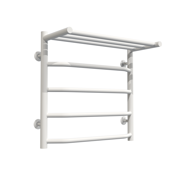 Buy Water heated towel rail Trapezoid with shelf P5 500х500 Deffi stainless steel (White, Bottom connection)