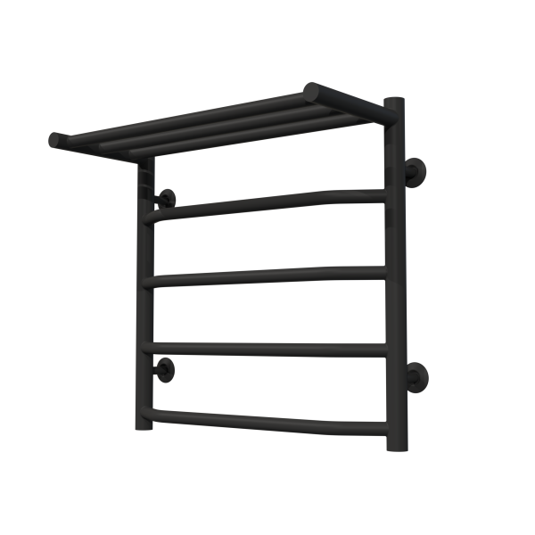 Wasserbeheizter Handtuchhalter Trapezoid with shelf P5 500х500 Deffi edelstahl (Schwarz, Anschluss unten)