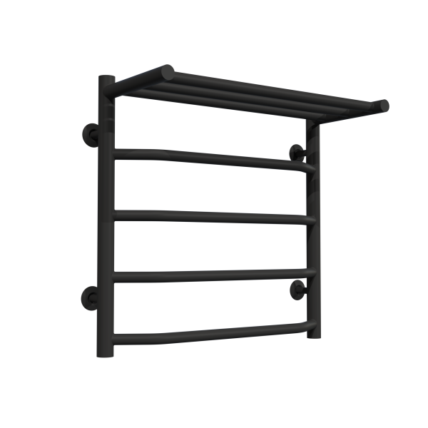 Wasserbeheizter Handtuchhalter Trapezoid with shelf P5 500х500 Deffi edelstahl (Schwarz, Anschluss unten)