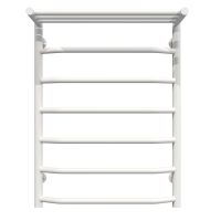 Water heated towel rail Trapezoid with shelf P7 500х700 Deffi stainless steel (White, Bottom connection)