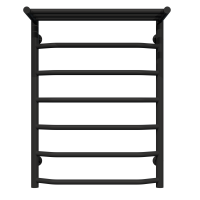 Water heated towel rail Trapezoid with shelf P7 500х700 Deffi stainless steel (Black, Bottom connection)