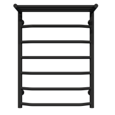 Wasserbeheizter Handtuchhalter Trapezoid with shelf P7 500х700 Deffi edelstahl (Schwarz, Anschluss unten)