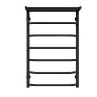 Podgrzewany wieszak na ręczniki Trapezoid with shelf P7 500х800 Deffi stal nierdzewna (Czarny, Połączenie dolne)