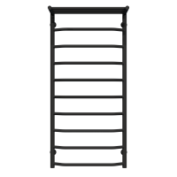 Water heated towel rail Trapezoid with shelf P10 500х1100 Deffi stainless steel (Black, Bottom connection)