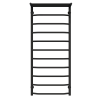 Water heated towel rail Trapezoid with shelf P11 500х1200 Deffi stainless steel (Black, Bottom connection)