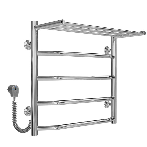 Kup elektryczny podgrzewacz ręczników Trapezium with shelf P5 500х500 Deffi stal nierdzewna (Chrome, EF16, Połączenie lewe) 