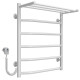 Buy an electric heated towel rail Trapezium with shelf P6 500х600 Deffi stainless steel (White, EF16, Left connection)