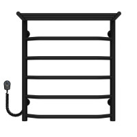Elektryczny podgrzewacz ręczników Trapezoid with shelf R6 500х600 Deffi stal nierdzewna (Czarny, EF16, Połączenie lewe)
