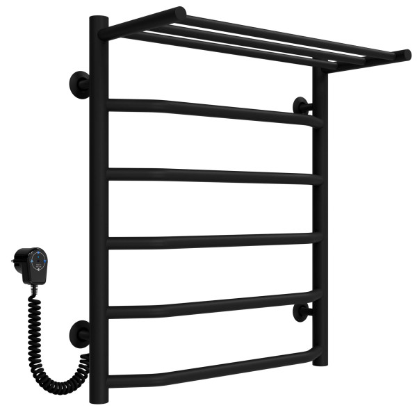 Kup elektryczny podgrzewacz ręczników Trapezium with shelf P6 500х600 Deffi stal nierdzewna (Czarny, EF16, Połączenie lewe) 