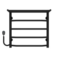 Elektryczny podgrzewacz ręczników Trapezoid with shelf R5 500х500 Deffi stal nierdzewna (Czarny, EF16, Połączenie lewe)