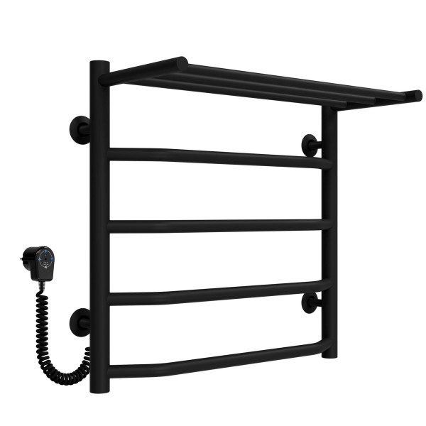 Elektrischen Handtuchwärmer kaufen Trapezium with shelf P5 500х500 Deffi edelstahl (Schwarz, EF16, Linker Anschluss) 