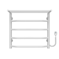 Electric heated towel rail Trapezoid with shelf R5 500х500 Deffi stainless steel (White, EF16, Right connection)