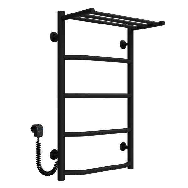 Elektrischen Handtuchwärmer kaufen Trapezium with shelf P5 400х700 Deffi edelstahl (Schwarz, EF16, Linker Anschluss) 