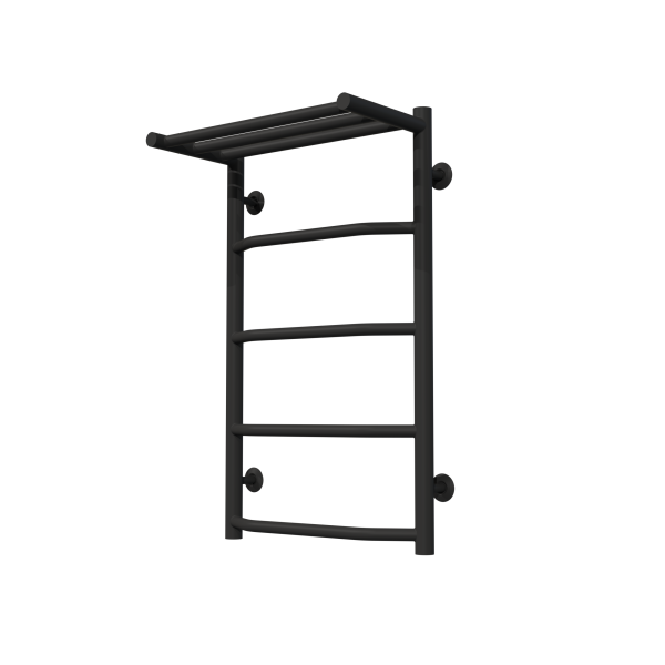 Wasserbeheizter Handtuchhalter Trapezoid with shelf P5 400х700 Deffi edelstahl (Schwarz, Нижнє підключеня)