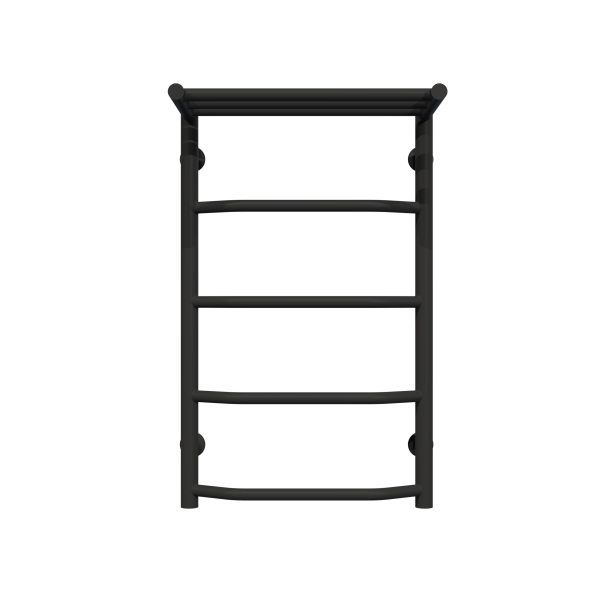 Wasserbeheizter Handtuchhalter Trapezoid with shelf P5 400х700 Deffi edelstahl (Schwarz, Нижнє підключеня)