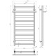 Buy electric heated towel rail Nicolе P9 500х1000 Deffi colored steel (Black, JD04, Right connection)