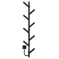 Electric heated towel rail Kir P8 1200 Deffi stainless steel (Black, JD04)