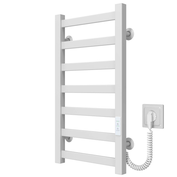 Buy electric heated towel rail Avast P7 400х600 Deffi colored steel (White, WD04, Right connection)
