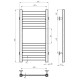 Buy water heated towel rail Magnus P8 300х600 Deffi stainless steel (White, Bottom connection)