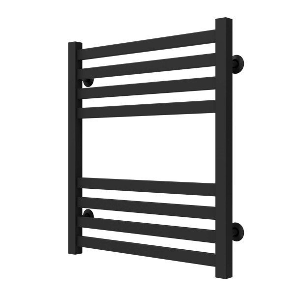 Buy water heated towel rail Magnus P8 600х600 Deffi stainless steel (Black, Bottom connection)