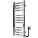Buy electric heated towel rail Magnus P12 200х800 Deffi stainless steel (Chrome, JD04, Right connection)