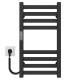 Buy electric heated towel rail Magnus P8 200х600 Deffi stainless steel (Black, JD04, Left connection)