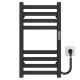 Buy electric heated towel rail Magnus P8 200х600 Deffi stainless steel (Black, JD04, Right connection)