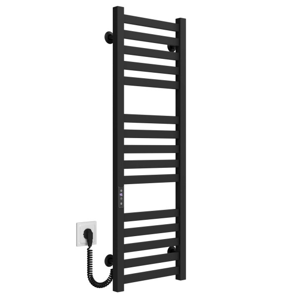 Buy electric heated towel rail Magnus P15 200х1000 Deffi stainless steel (Black, JD04, Left connection)